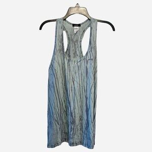 Katie K Grey Splatter Blue Green Racerback Tank Top